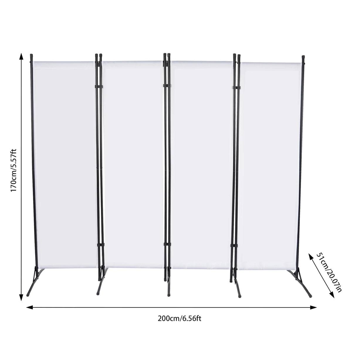 3/4 Panel Folding Room Divider Freestanding Tall Privacy Screens Partition Office/Room Partition Divider, 2.6×1.8m / 2×1.7m - vue 6 sur 8