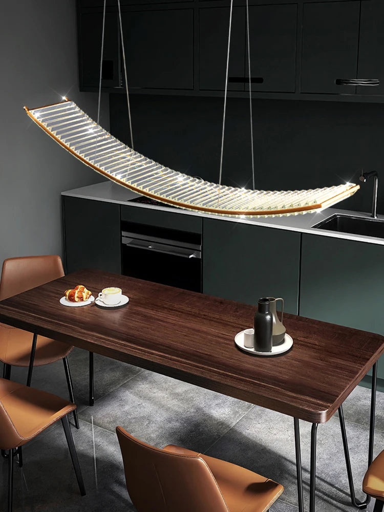Nordic crystal LED chandelier for modern kitchens
