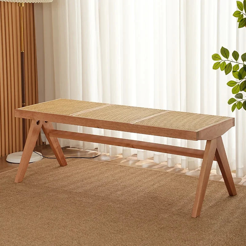 solid rattan bench for versatile and modern use - vue 15 sur 17