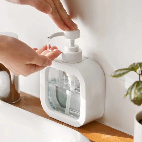 A large-capacity soap dispenser bottle, transparent visible plastic press bottle, suitable for travel, kitchen, bathroom - vue 2 sur 8