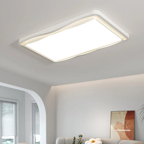 Modern cream living room ceiling light with full spectrum eye protection - vue 3 sur 8