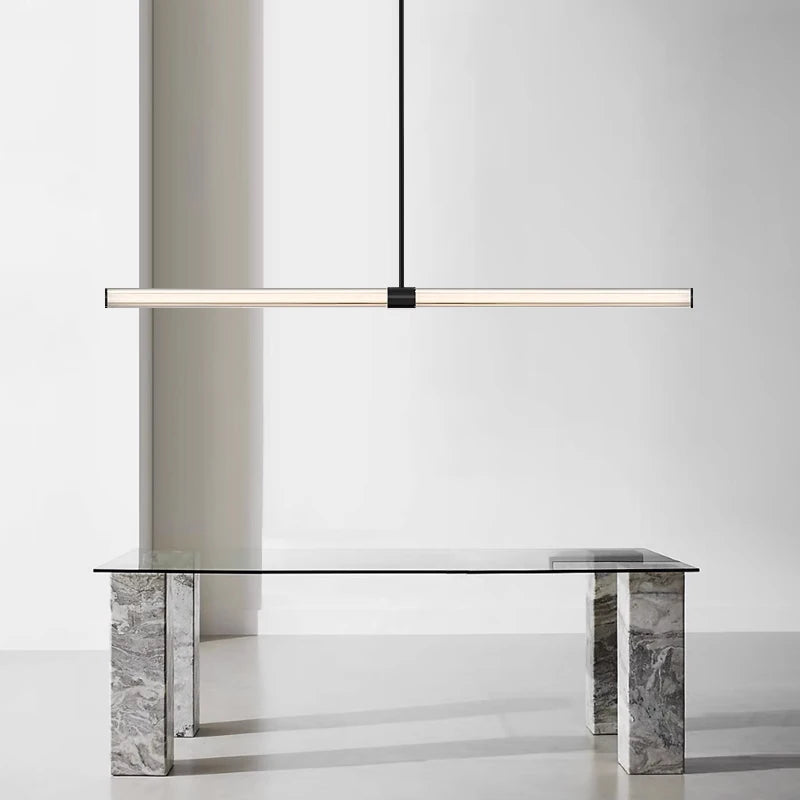 Modern glass ceiling light for minimalist bar and restaurant