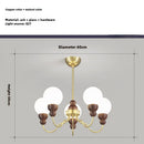 Retro glass and wood pendant lamp for an elegant interior