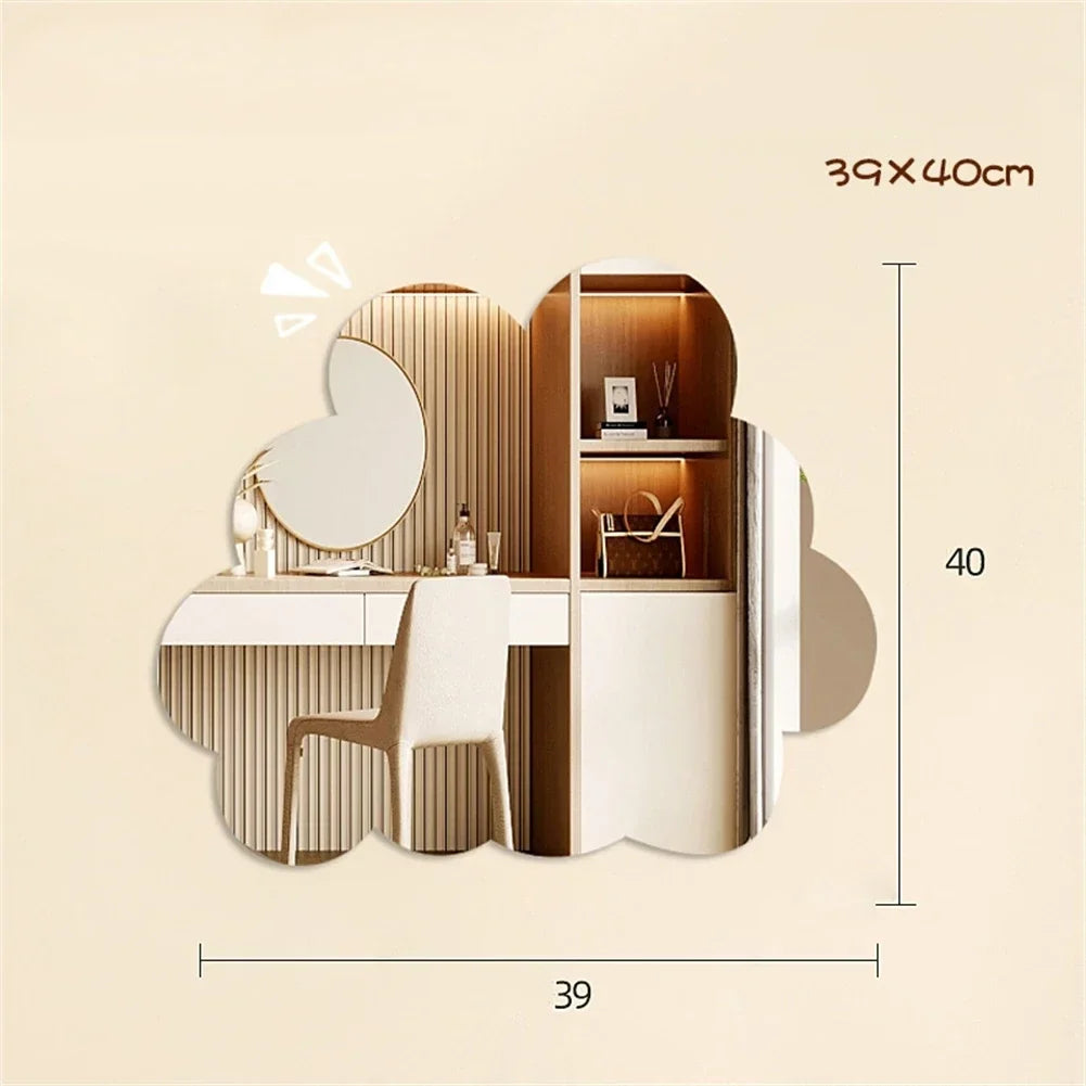 Decorative cloud-shaped unbreakable acrylic wall mirror for the home - vue 13 sur 15
