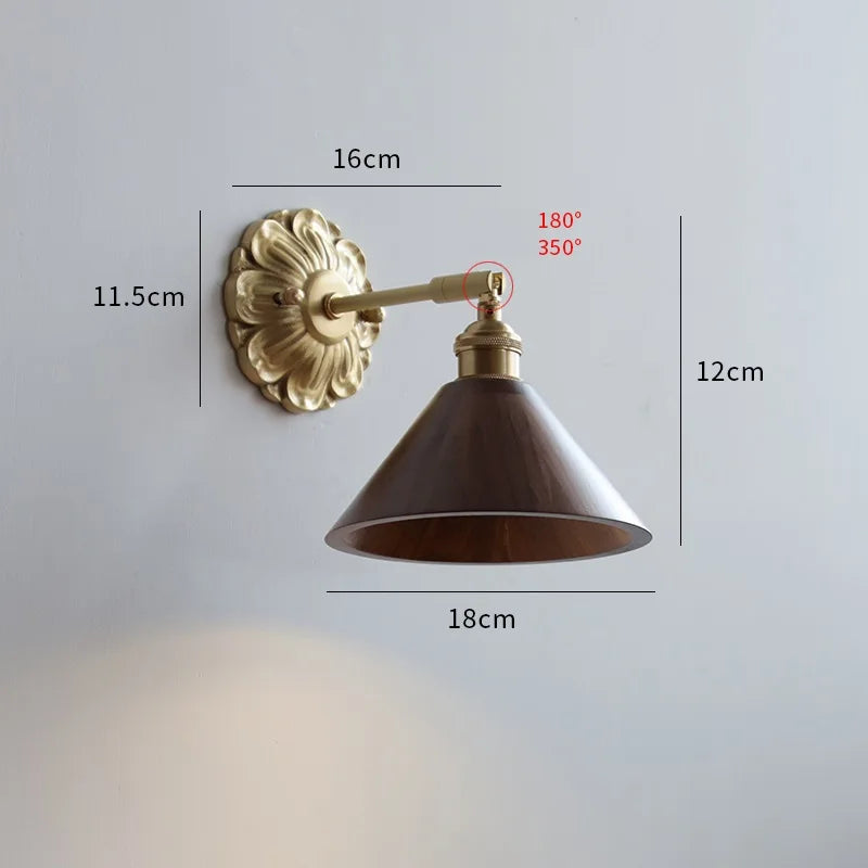Iwhd walnut wood LED decorative nordic wall light - vue 11 sur 23