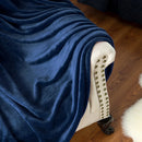 Soft warm fleece flannel throw for bed and sofa