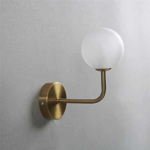 Nordic retro wall lamp with curved metal and glass globe - vue 11 sur 13