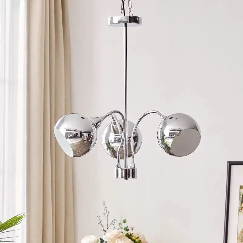 Nordic chrome chandelier with decorative globe lamps - vue 5 sur 14