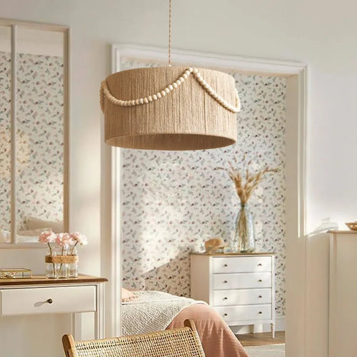 Bohemian retro bead pendant light for creative interior lighting - vue 3 sur 7