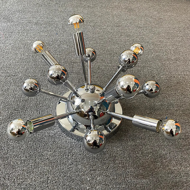 Medieval space style chrome metal wall light for restaurants - vue 4 sur 6