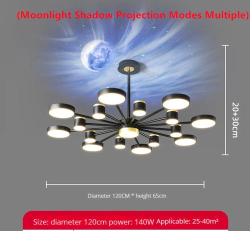 Luxury crystal aurora borealis LED chandelier ceiling pendant - vue 15 sur 16