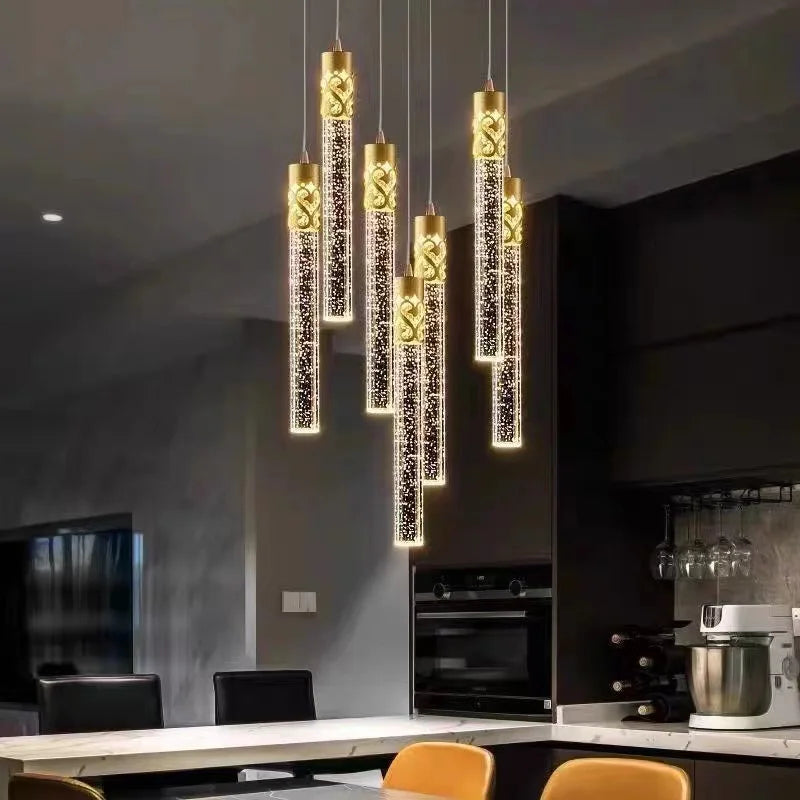 Modern LED crystal chandelier for hotel and creative bar