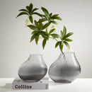 striped blown glass vase for creative floral decoration