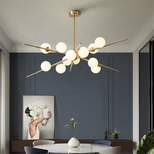 Bauhaus sputnik glass chandelier for modern lighting - vue 4 sur 9
