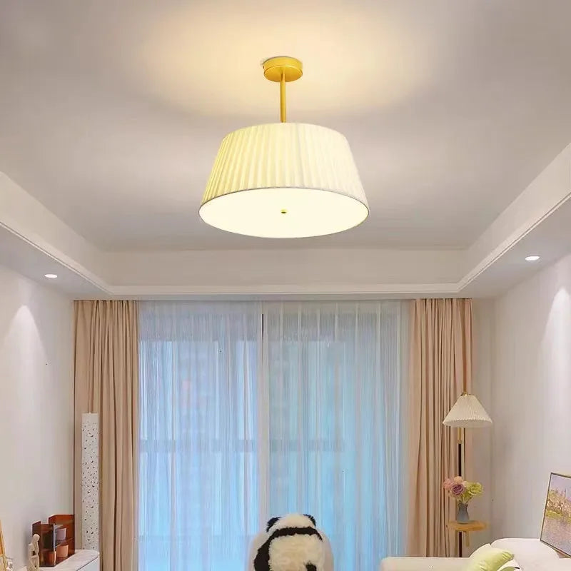 Japanese style fabric ceiling light for elegant lighting - vue 5 sur 11