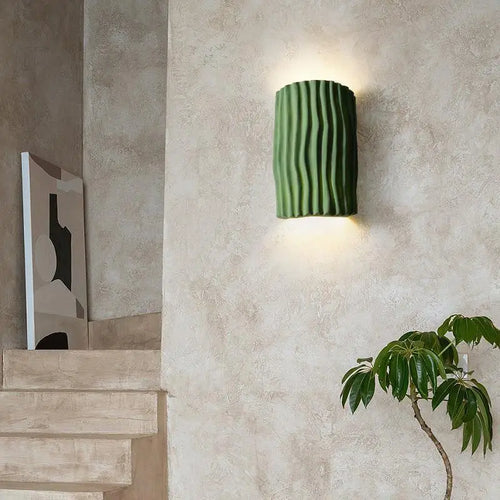 Nordic resin wall light wave pattern double head LED - vue 5 sur 9