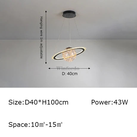 Creative earth moon football pendant light original design