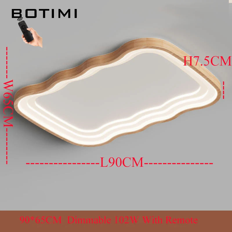 Rectangular wooden LED ceiling light - vue 11 sur 11