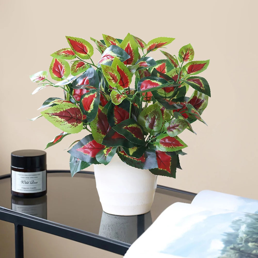Artificial tropical plant in plastic for indoor and outdoor decoration