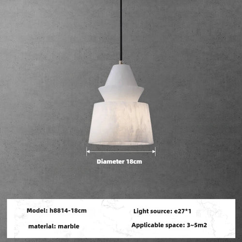 Modern pendant light in natural marble and copper with elegant design - vue 9 sur 8
