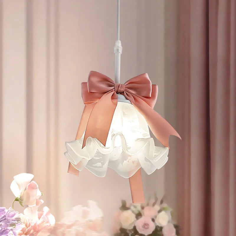 Modern glass pendant light for little girl's bedroom