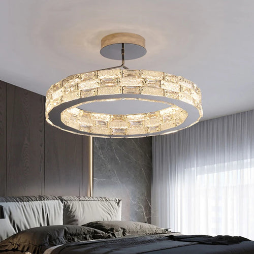 Modern crystal LED ceiling light - vue 4 sur 11