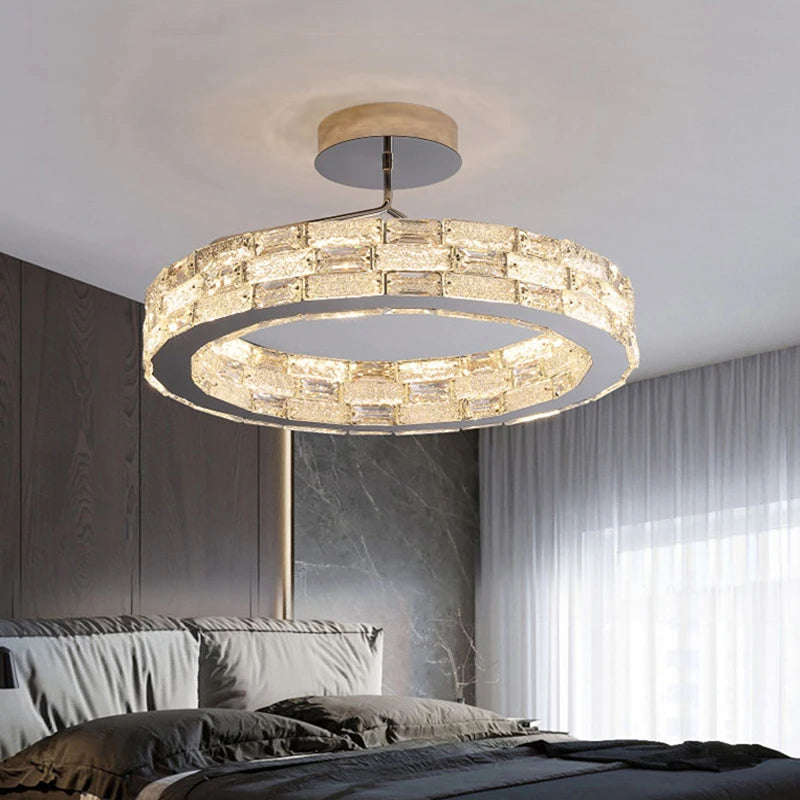 Modern crystal LED ceiling light - vue 4 sur 11