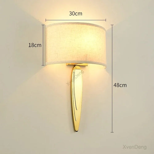 Caserta fabric circle wall light for interior decoration - vue 15 sur 15