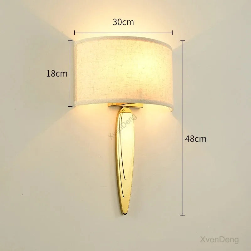 Caserta fabric circle wall light for interior decoration - vue 14 sur 15
