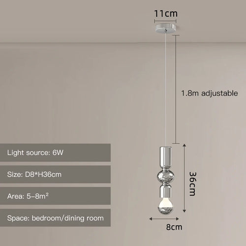 Modern nordic LED pendant light for elegant interior decor - vue 13 sur 12