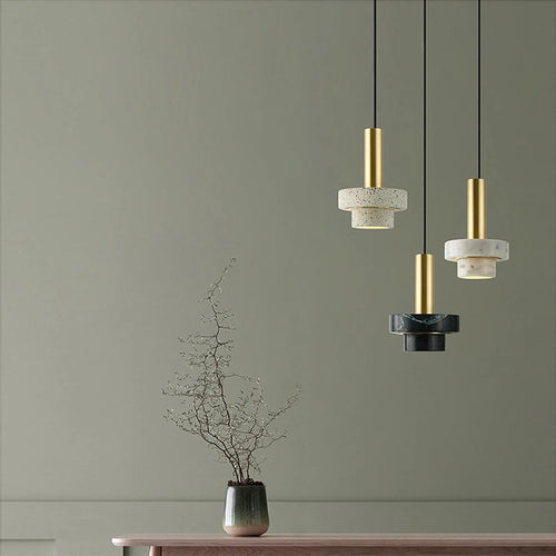 Decorative marble LED pendant light for various spaces - vue 5 sur 17