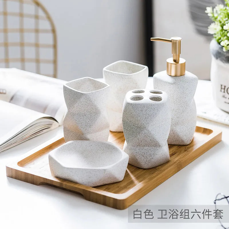 Nordic ceramic bathroom set decorative gift