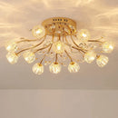 Luxury nordic crystal flower glass LED decorative chandelier