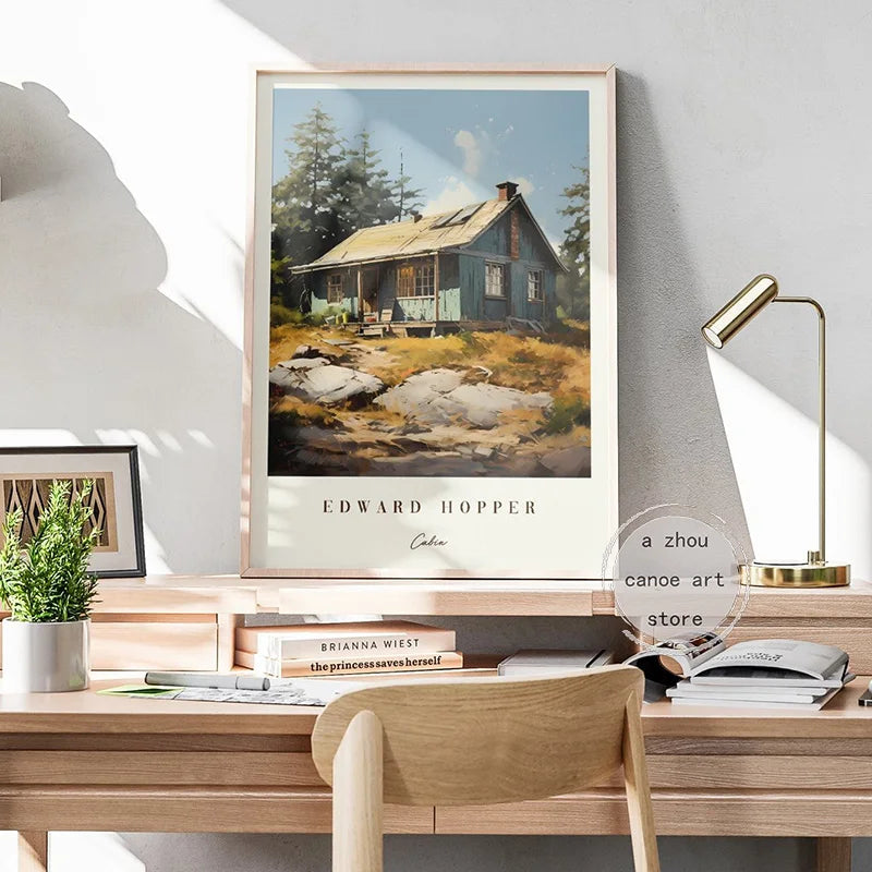 Edward Hopper Classic Art Library Modern Wall Decor - vue 4 sur 7