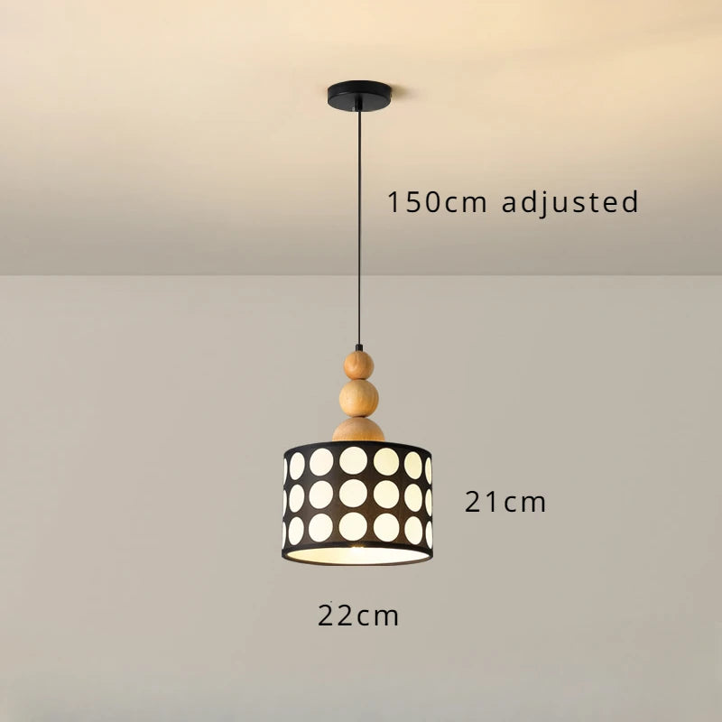 Retro walnut polka dot chandelier for interior decoration