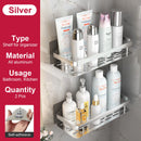 no-drill wall shelf for bathroom and kitchen storage