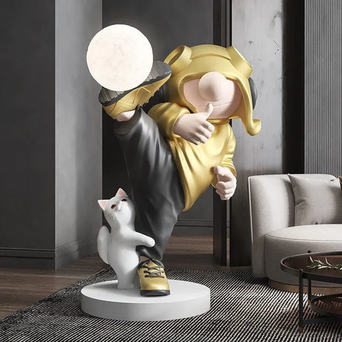 Modern astronaut desk lamp decorative resin sculpture - vue 5 sur 8