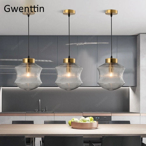 Tinted glass pendant light for modern interior decor - vue 5 sur 8