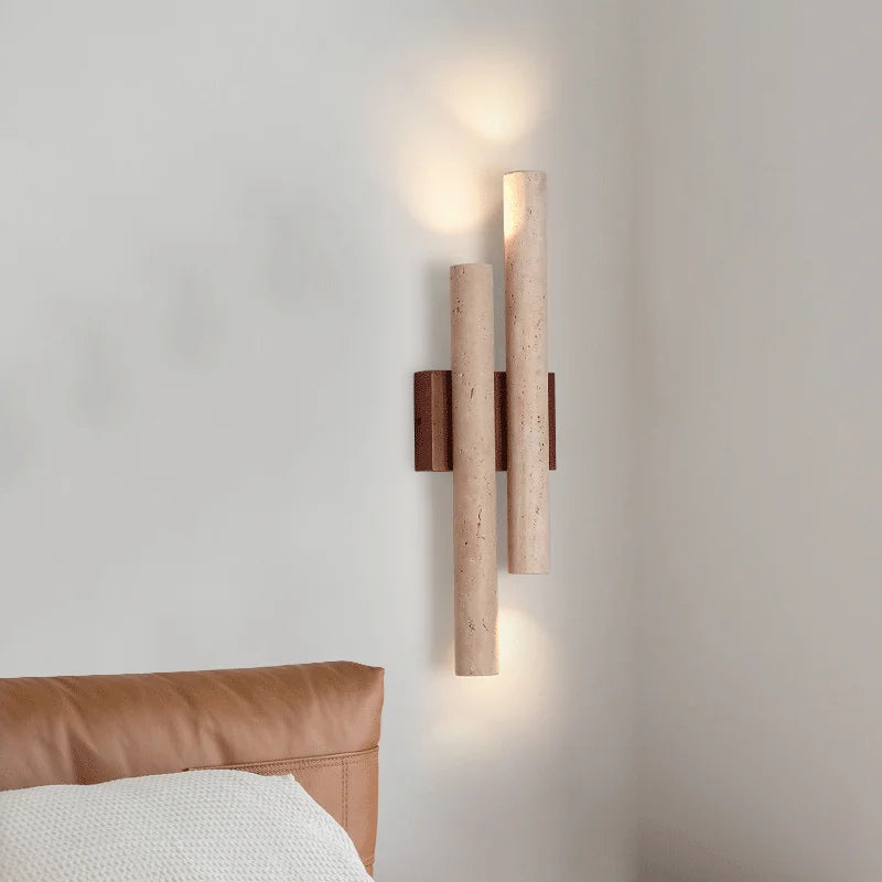 Vintage natural stone wall light for decorative ambiance