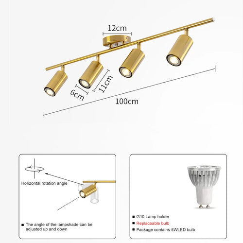 Surface mounted LED ceiling light with adjustable angle for restaurant or bar - vue 6 sur 14