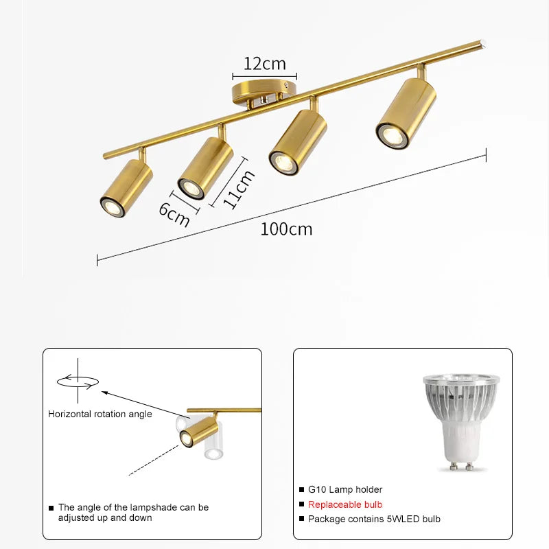 Surface mounted LED ceiling light with adjustable angle for restaurant or bar - vue 6 sur 14