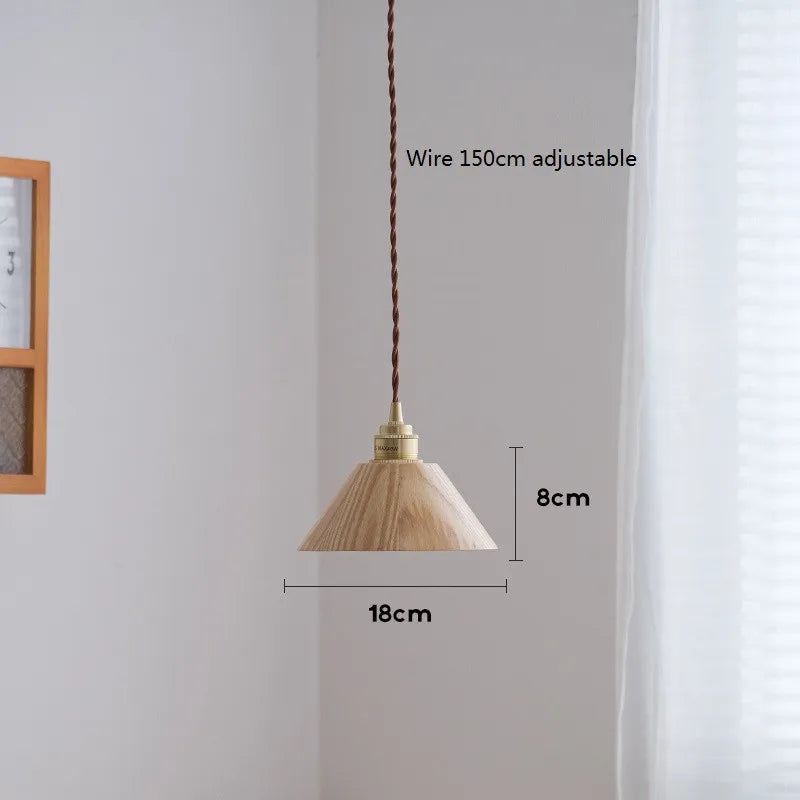 Modern wooden LED pendant light nordic loft design
