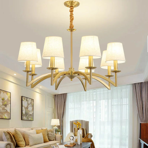 Retro American fabric LED pendant chandelier for kitchen decor - vue 2 sur 10