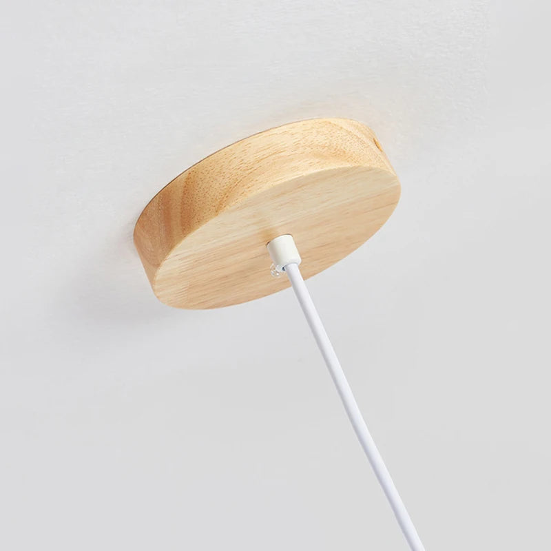 Modern wood pendant lights indoor LED lighting - vue 4 sur 8