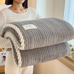 Soft fleece throw for sofa, bedroom and travel