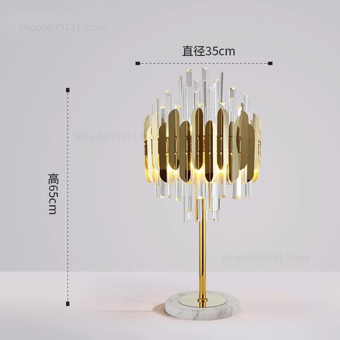 Post-modern nordic luxury gold crystal LED floor lamp - vue 9 sur 17