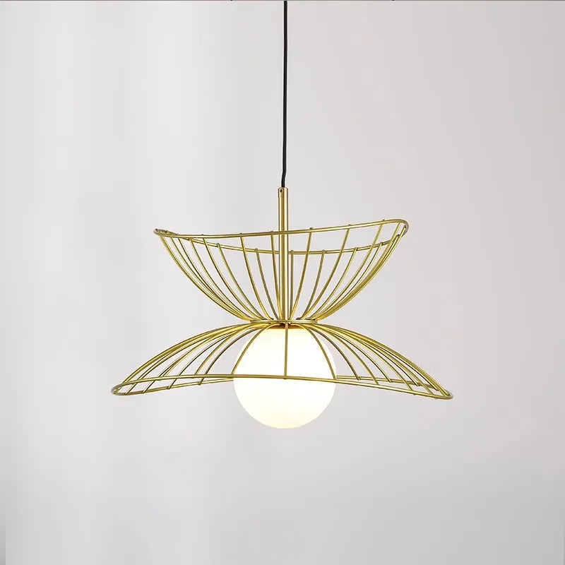 Modern metal ceiling pendant light with adjustable wire LED