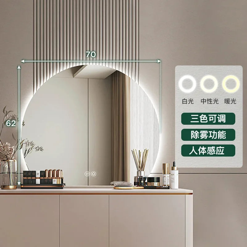 artistic makeup mirror with creative wall light
