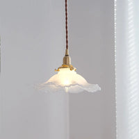 Nordic vintage glass and brass pendant light