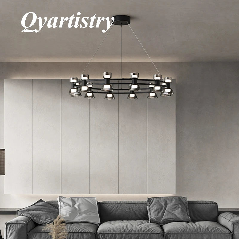 Postmodern LED glass ball pendant chandelier